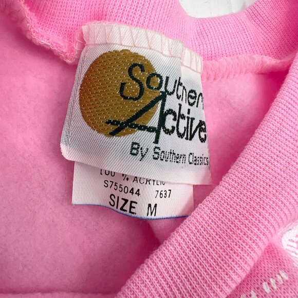 Vintage Pink Floral Womens Crewneck Sweatshirt By Southern Active Size M 100% Ac - Picture 2 of 6